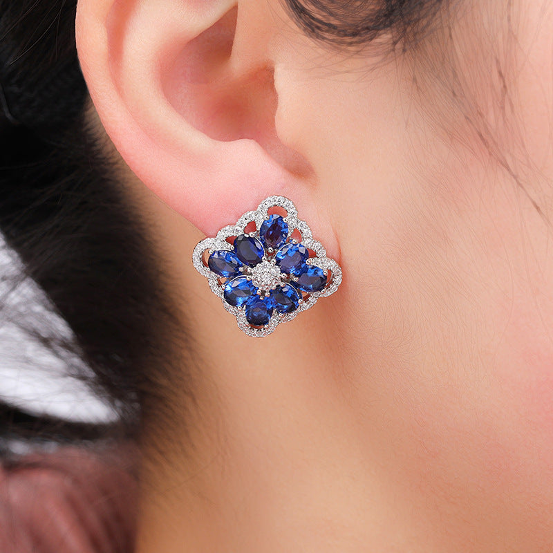 Personalized Design Exaggerated High Sense Unique Dignified Flowers All-match Ear Studs Jewelry/Accessories