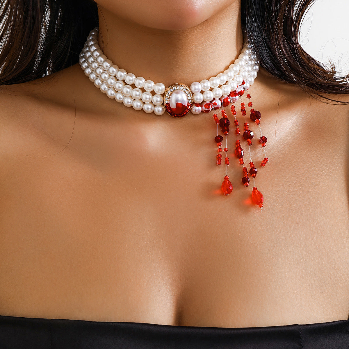 Halloween Pearl Collar Retro Gothic Style Jewelry & Accessories