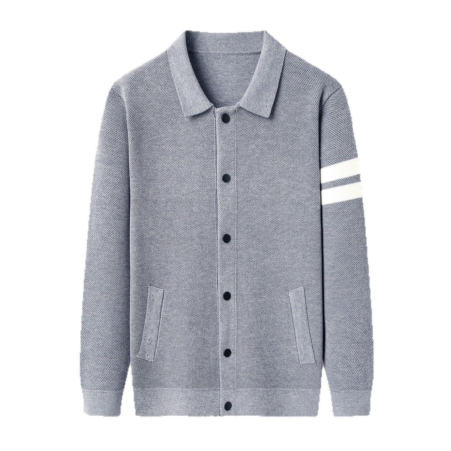 Knitted Cardigan Lapel Korean Slim Men's Jacket Men's Attire Apparel / Clothing
