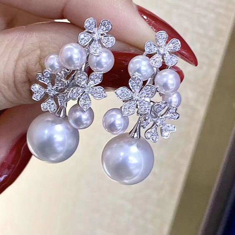 Women's Versatile Casual Pearl Flower Earrings Jewelry/Accessories