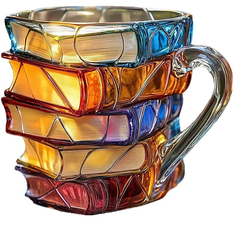 Painted Book Coffee Cup Unique Book Stacking Coffee Cup Home Ornaments