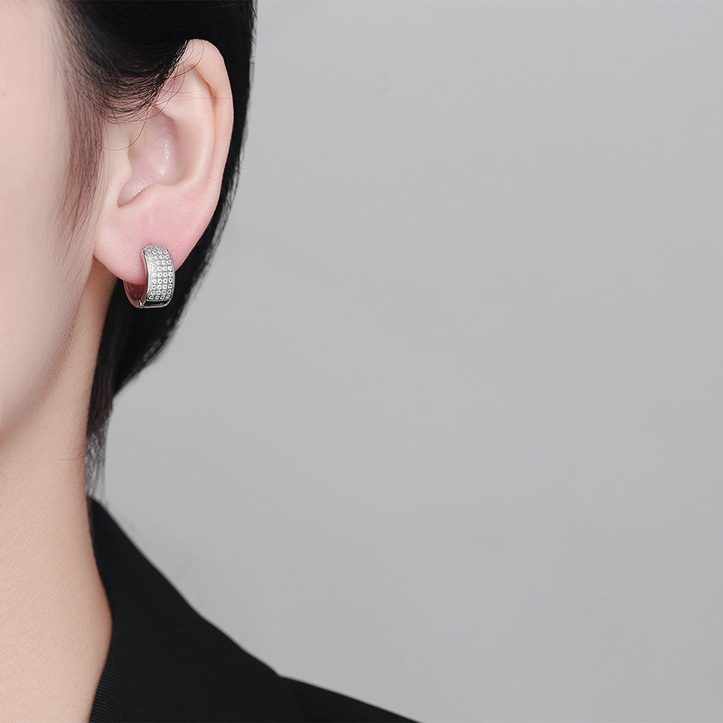 Full Diamond Unique Earrings Wide Brim Fashion Ear Ring Jewelry/Accessories