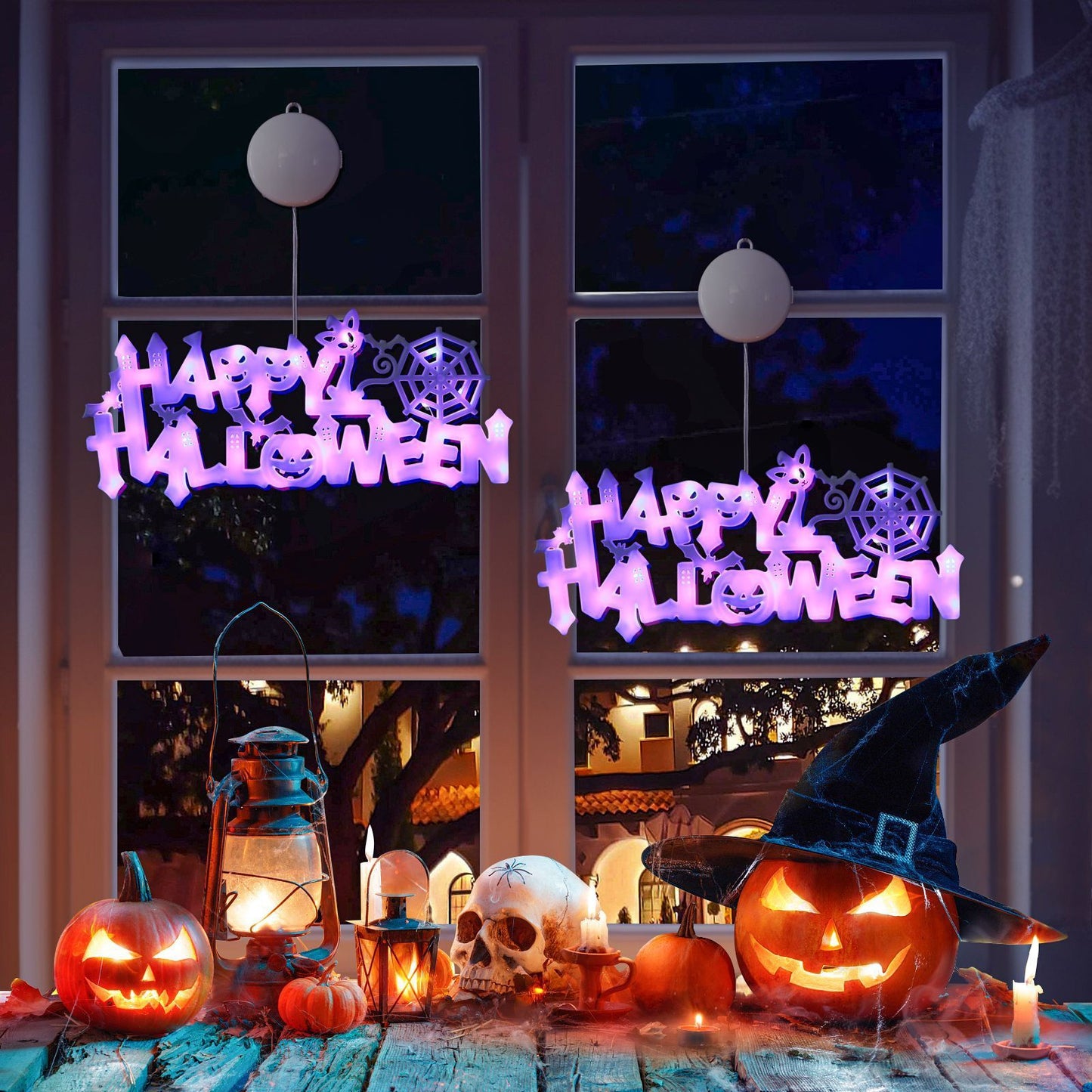 Halloween Decorative Light Door Plate Decorative LED Pendant Home Ornaments