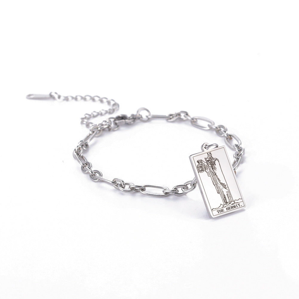 12 Tarot Card Series Fashion Trend Long Oval Link Chain Bracelet Jewelry & Accessories