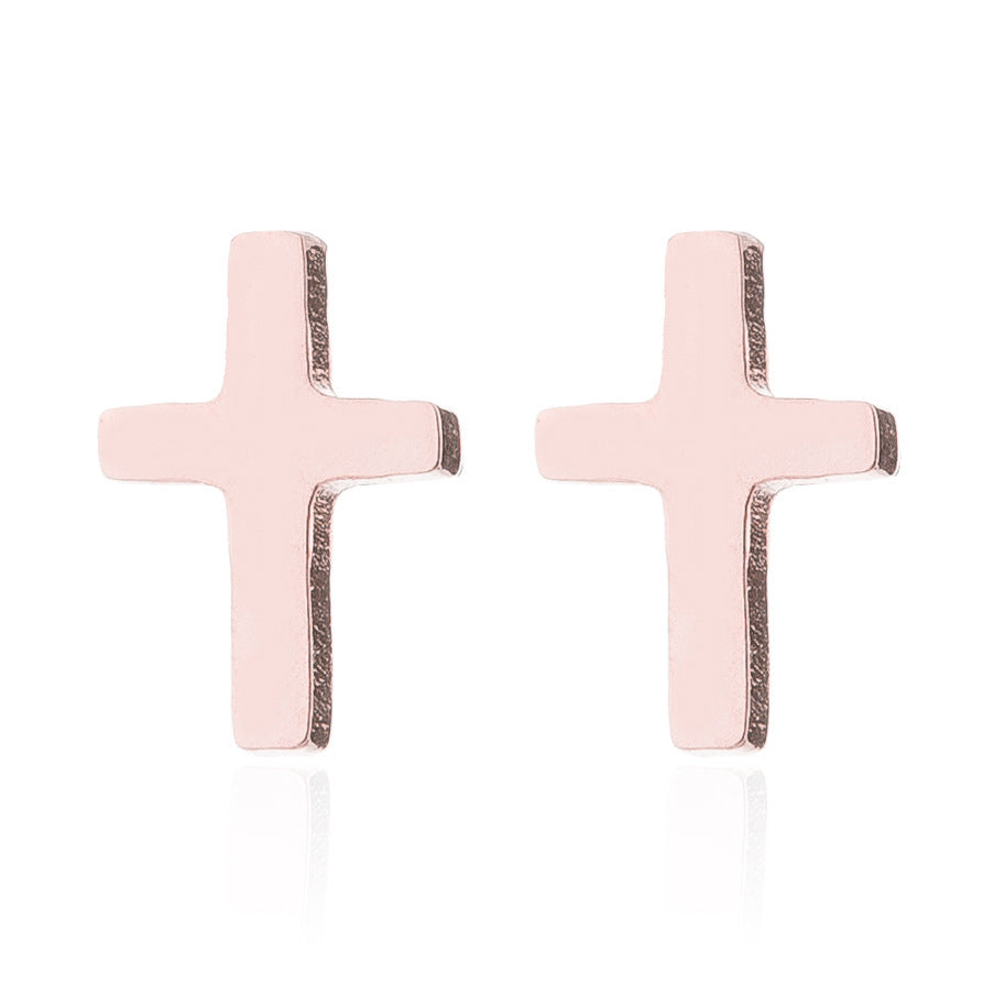 Cross Stud Earrings Women's Simple Christmas Gift Jewelry/Accessories