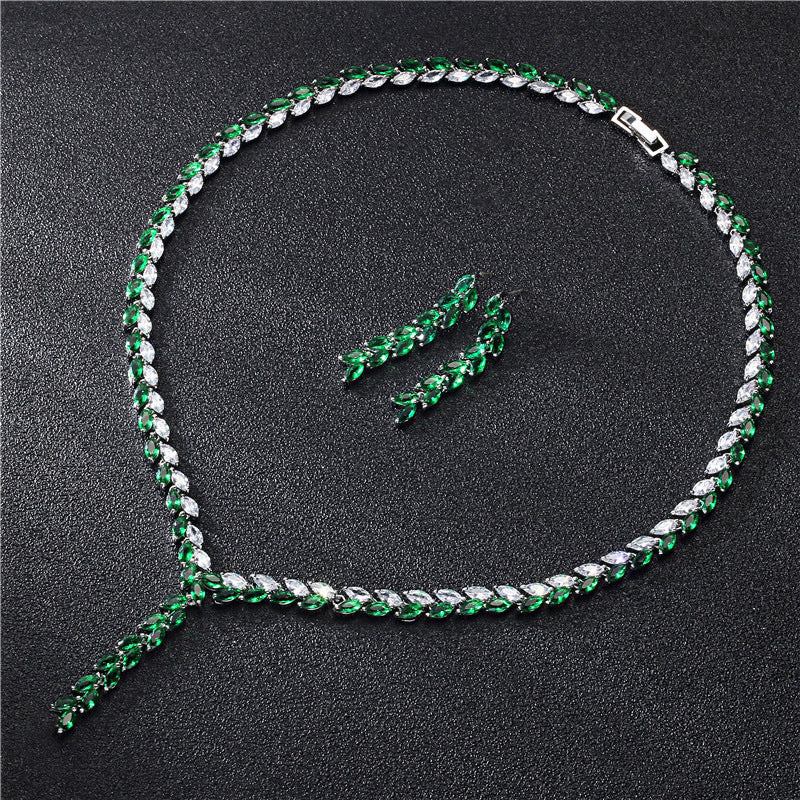 Ensemble de bijoux de boucles d'oreilles de mariage pour mariée Ensemble de bijoux