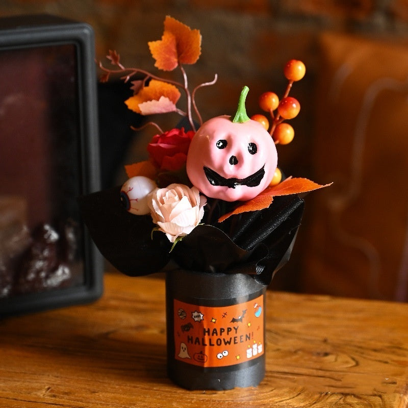 Halloween Pumpkin Simulation Bouquet Grimace Home Ornaments