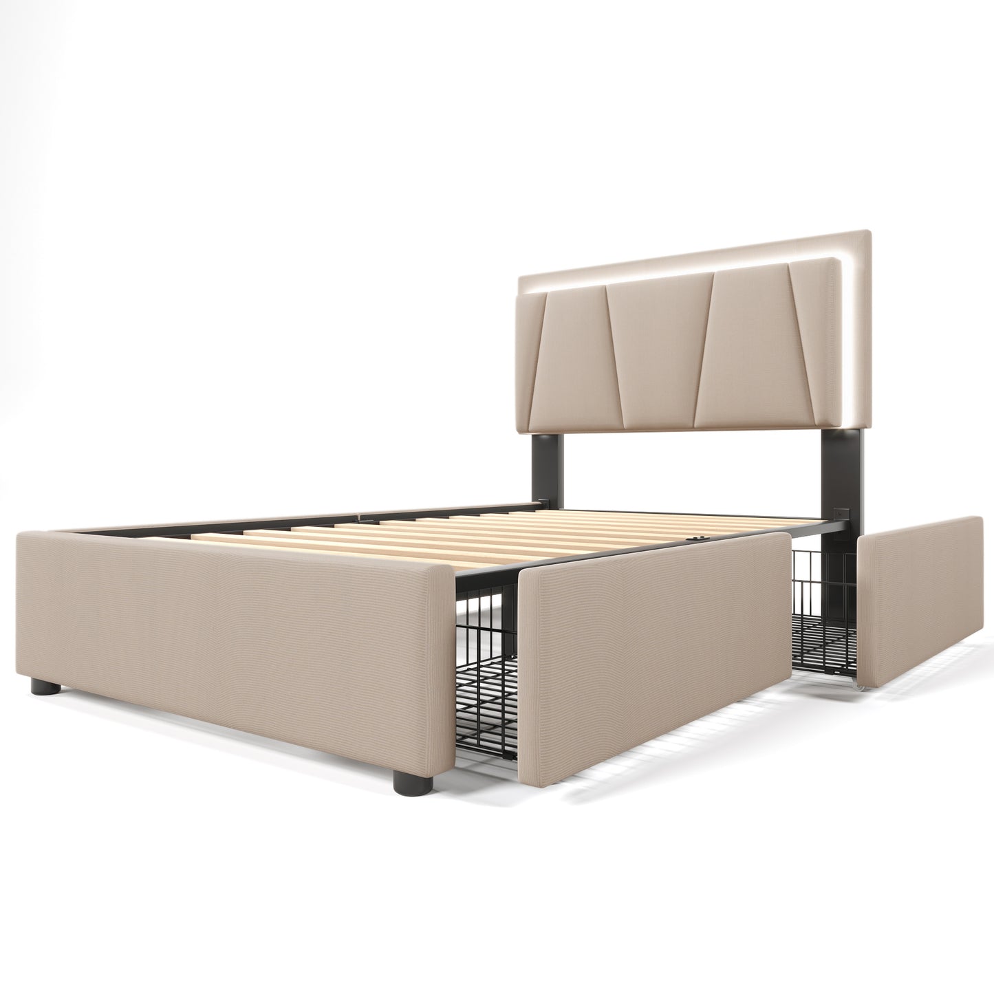 Wooden Storage Bed Bed Frame Size 90cmx200cm