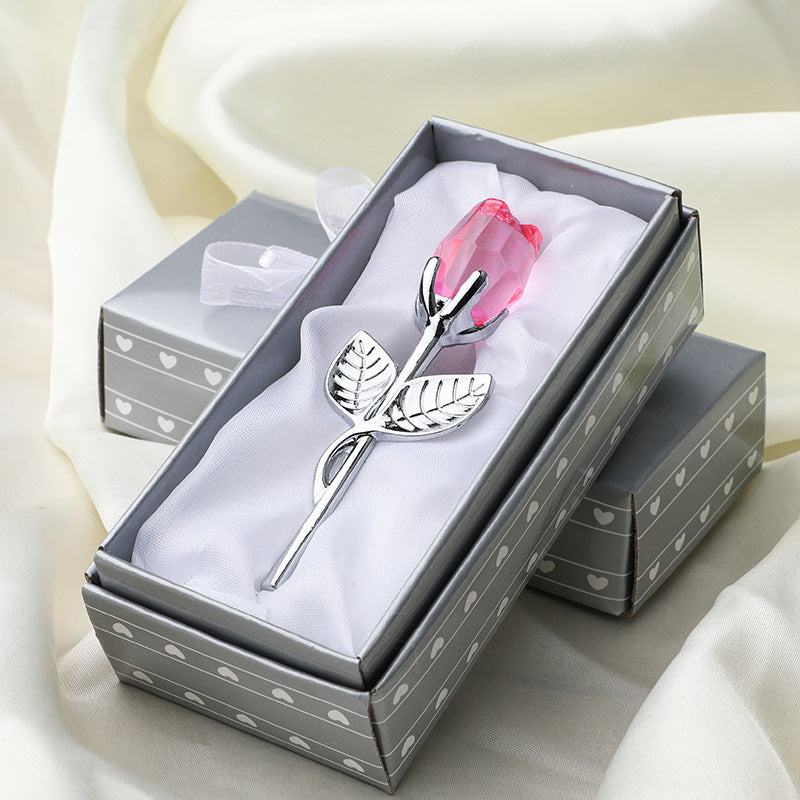 Metal Crystal Rose Decorations – Perfect Gift for Any Occasion: Valentine's Day, Anniversary, Birthday, Wedding & More Home Ornaments