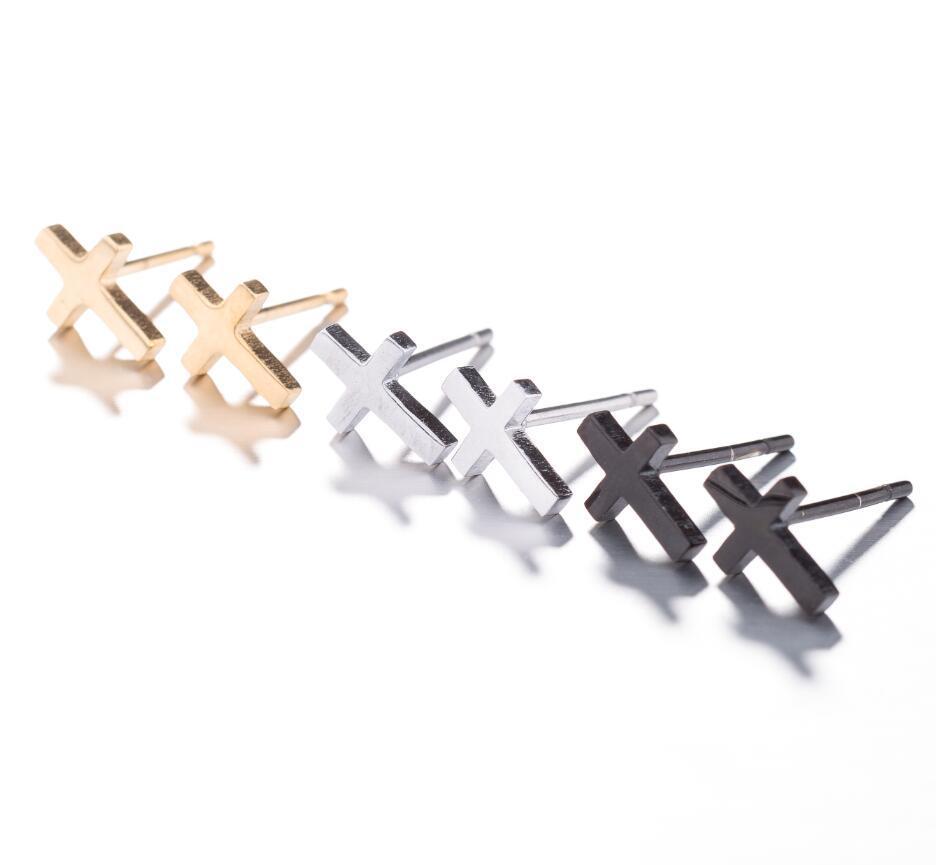 Cross Stud Earrings Women's Simple Christmas Gift Jewelry/Accessories