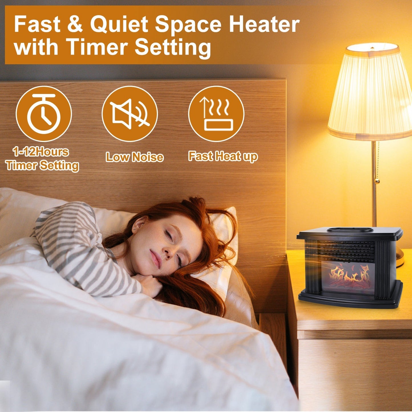 1Pc Electric Fireplace Heater 800W Artificial Flame Stove Heater With Accurate Digital Thermostat Timer Setting Remote Control Overheating Protection For Office Bedroom Appliances Home Essentials