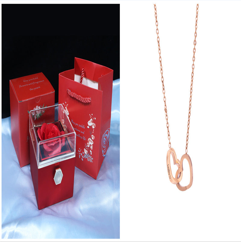Rotating Soap Flower Rose Gift Box - Creative Rotating Rose Jewelry Packaging Box - Perfect Gift for Any Occasion