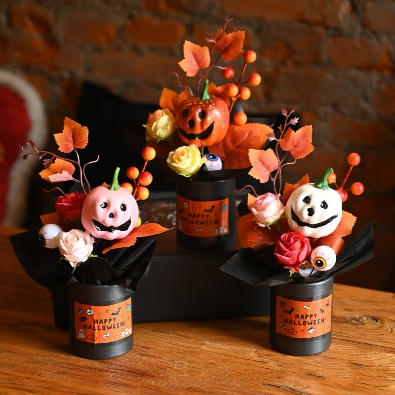 Halloween Pumpkin Simulation Bouquet Grimace Home Ornaments
