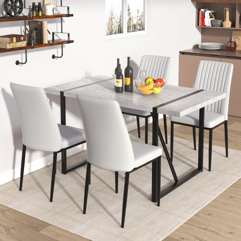 Modern Dining Table, 55 Inch Kitchen Table For 4 People, Rectangular Dinner Table For Dining Room, Home Office, Living Room Furniture, Easy Assembly, Dining Room Furniture