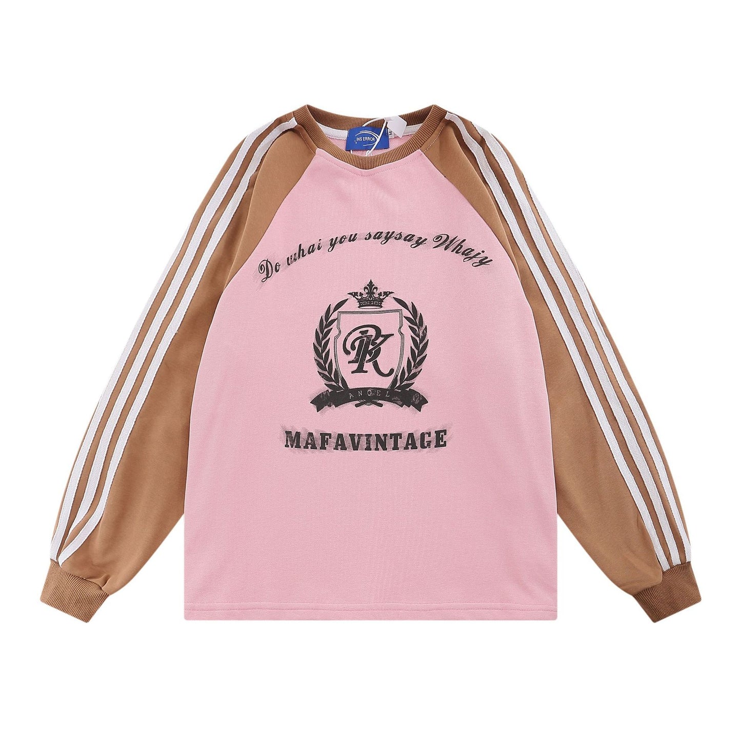 American Retro Raglan Pullover Casual All-matching Apparel / Clothing