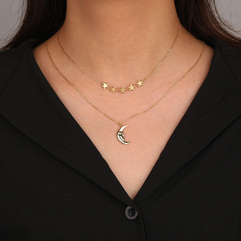 Sterling Silver Necklace Women European And American Ins Light Luxury Stars Jewelry/Accessories