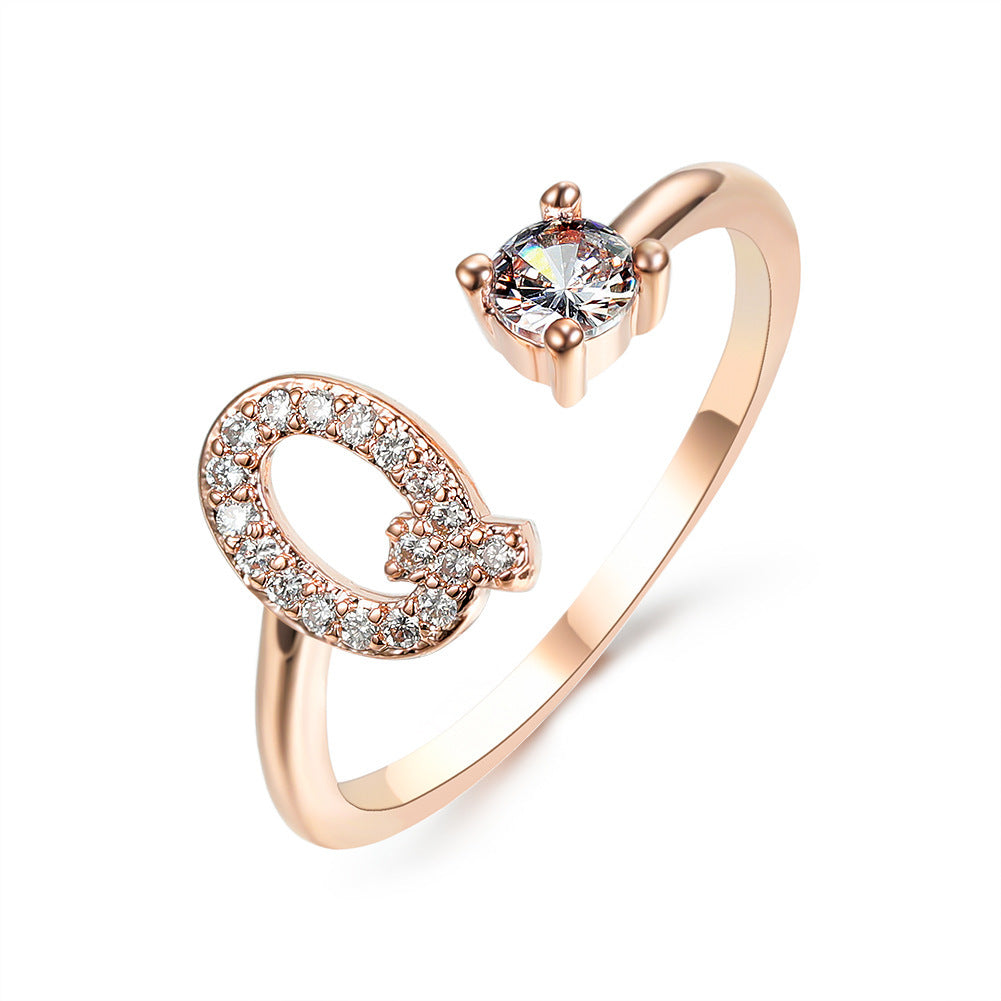 New Design Adjustable 26 Initial Letter Ring Fashion Jewelry For Women Simple Elegant Jewelry Exquisite Rings /Jewelry & Accessories