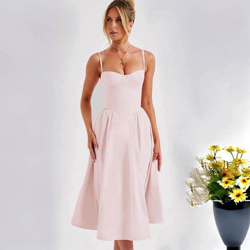 Sexy Fashion Sling Waist-tight Slim Backless Dress Women's Garments Apparel / Clothing