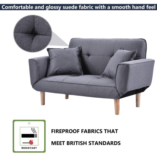 Small Sofa Bed Modern And Simple Gray Sofa Fabric living room 2 Seater Sofa Couch Settee Recliner Sleeper Furniture