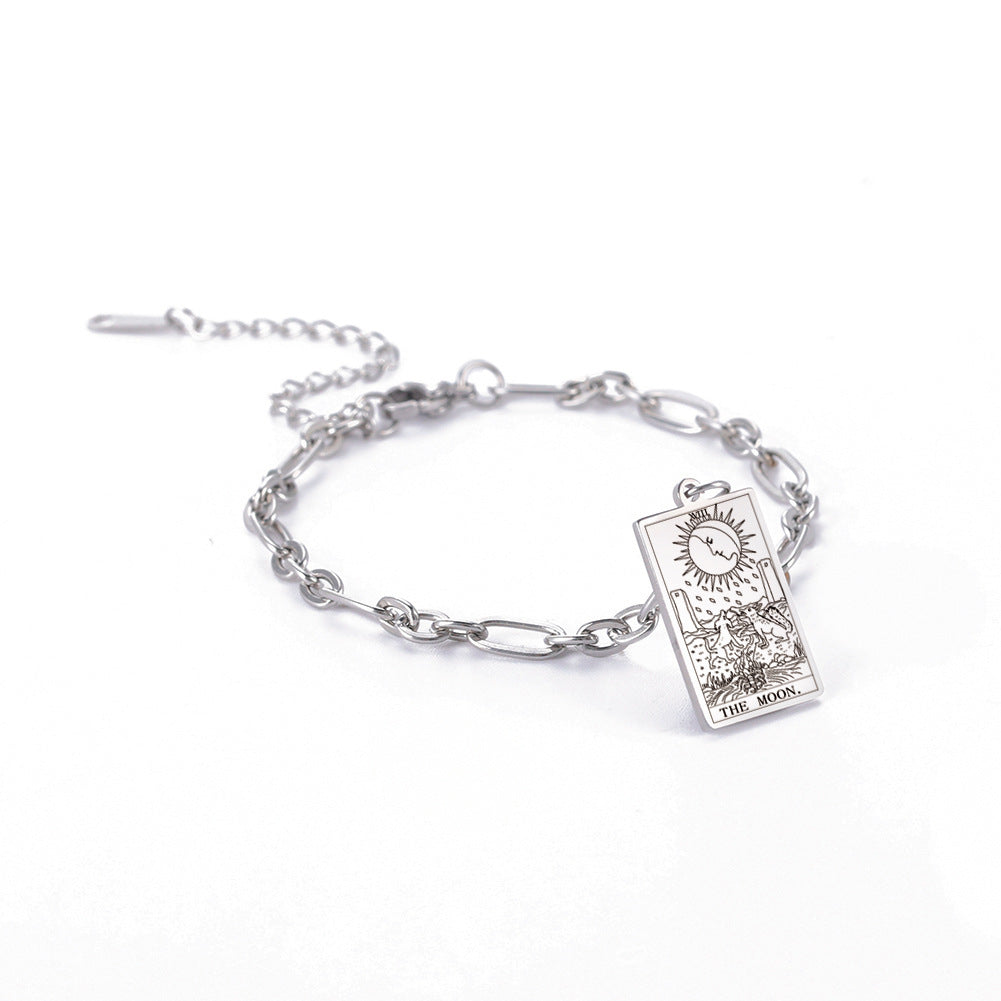 12 Tarot Card Series Fashion Trend Long Oval Link Chain Bracelet Jewelry & Accessories