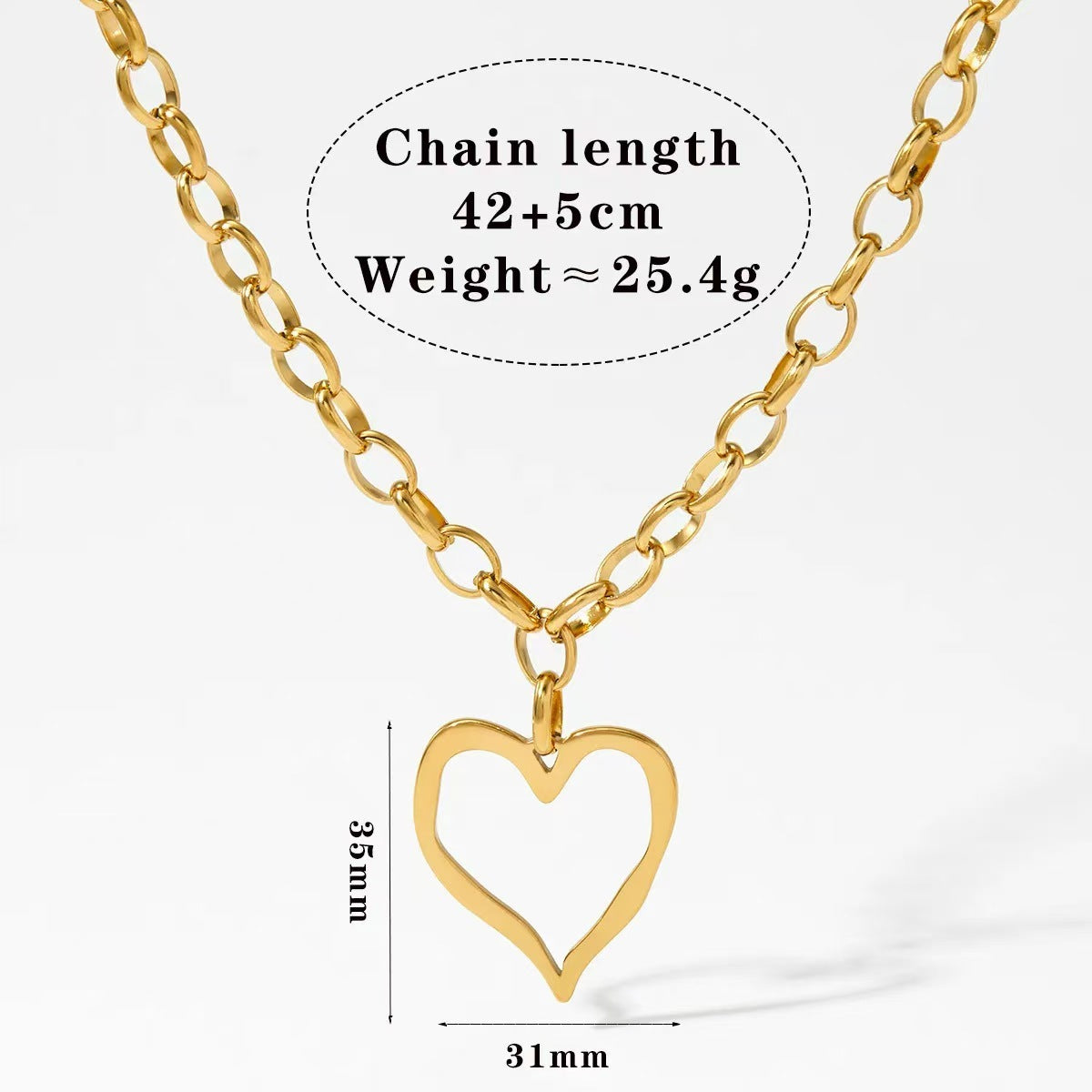 Heart Stainless Steel Vintage Exaggerating Heart-shapaed Necklace Jewelry/Accessories