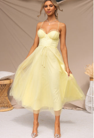 Temperament Camisole Mesh Party Evening Dress Women's Garments Apparel / Clothing