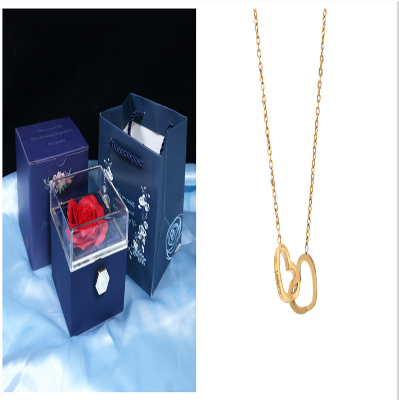 Rotating Soap Flower Rose Gift Box - Creative Rotating Rose Jewelry Packaging Box - Perfect Gift for Any Occasion