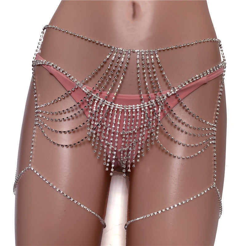 European And American Multi-layer Rhinestone Waist Chain Jewelry Rhinestone Jewelry/Accessories