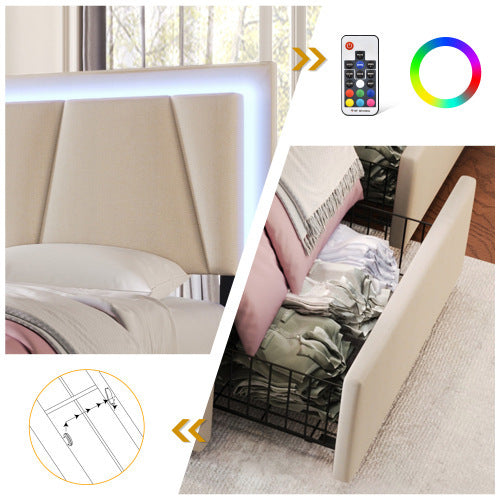 Wooden Storage Bed Bed Frame Size 160cmx200cm