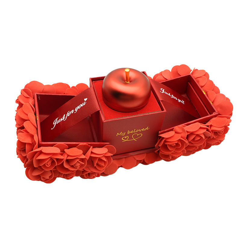Soap Rose Gift Box with Crystal Pendant Necklace – Eternal Flower Jewelry Box Set – Perfect Gift for Any Occasion: Wedding, Birthday, Anniversary & More