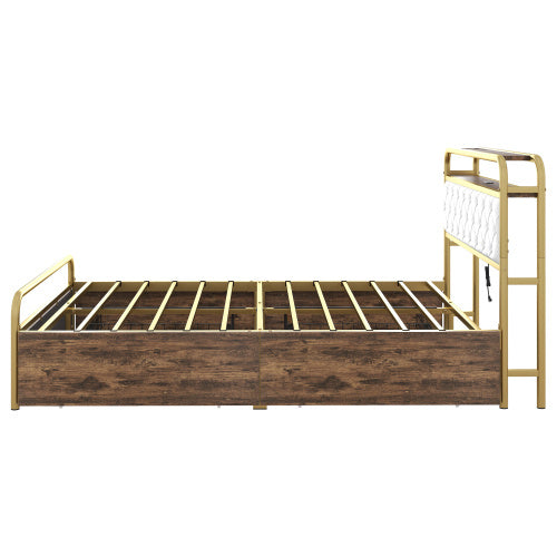 Bedside Table With Metal Drawers