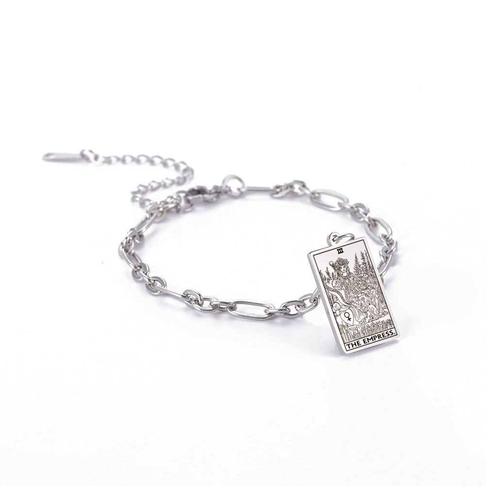 12 Tarot Card Series Fashion Trend Long Oval Link Chain Bracelet Jewelry & Accessories