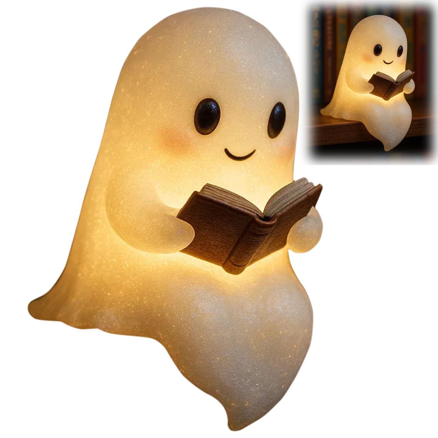 Cute LED Ghost Night Light Children's Nightlight Gift Bedside Sleep Lamp Halloween Decorations Lovely Ghost Lamp Warm Light Home Ornaments