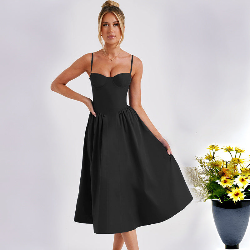 Sexy Fashion Sling Waist-tight Slim Backless Dress Women's Garments Apparel / Clothing