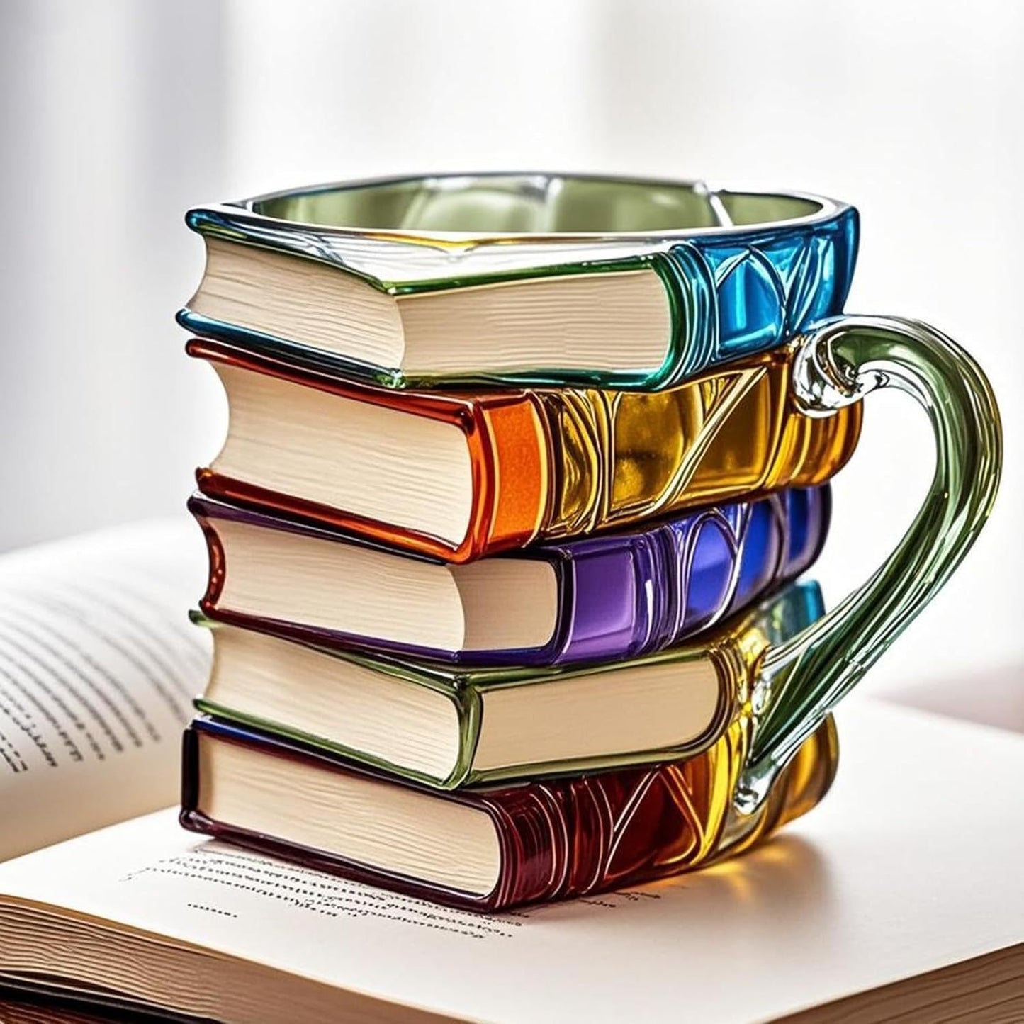 Painted Book Coffee Cup Unique Book Stacking Coffee Cup Home Ornaments