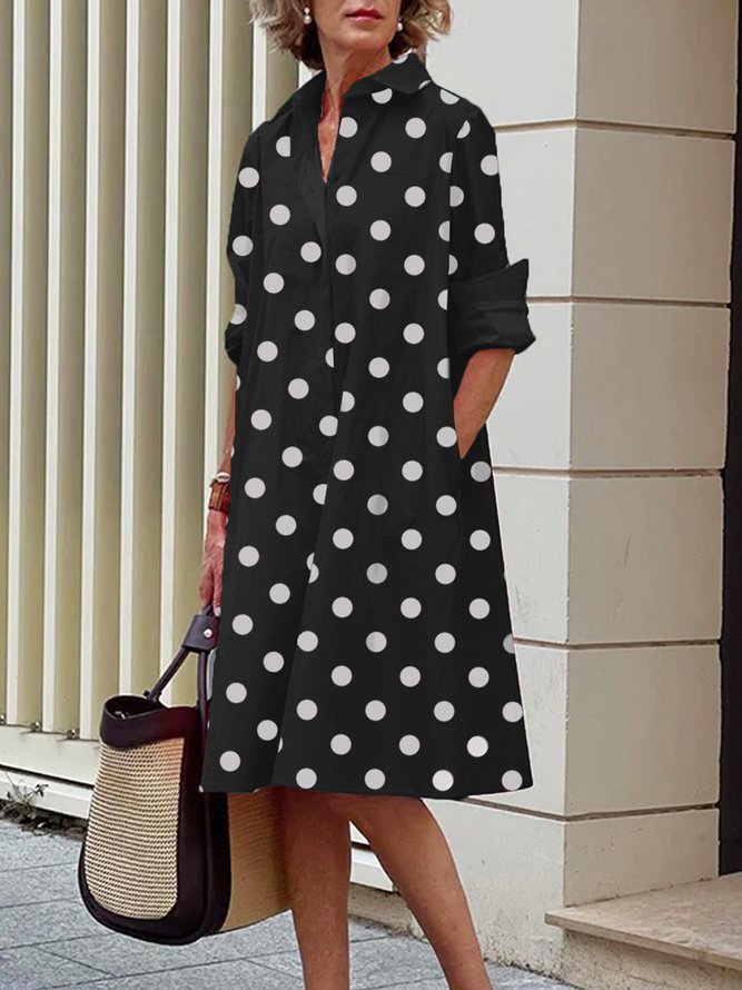 Women's Printed Simple Mid-length Dress Women's Garments Apparel / Clothing