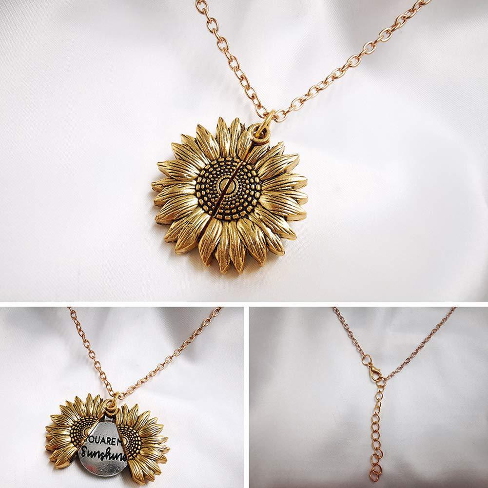You Are My Sunshine Sunflower Necklace Women Men Jewelry/Accessories