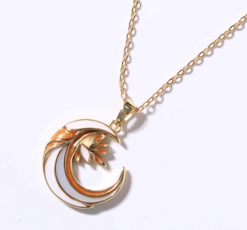 Handmade Enamel Crescent Necklace Original Clavicle Jewelry & Accessories