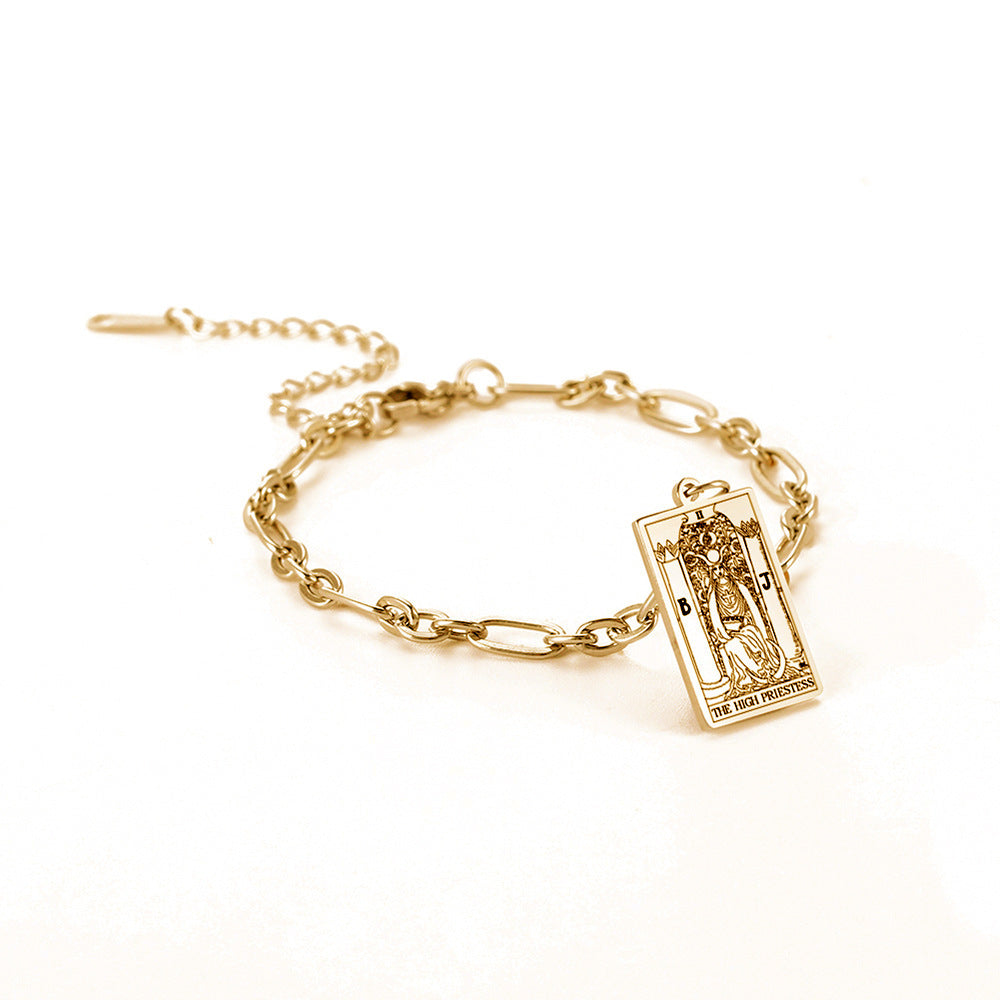 12 Tarot Card Series Fashion Trend Long Oval Link Chain Bracelet Jewelry & Accessories