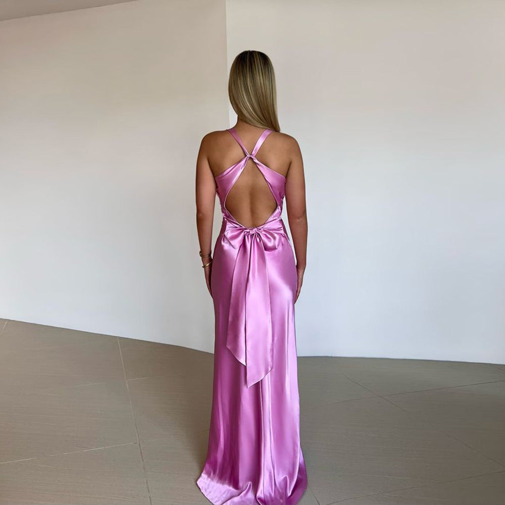 Fashion Personality Slim Fit Satin Dress Women's Garments Apparel / Clothing