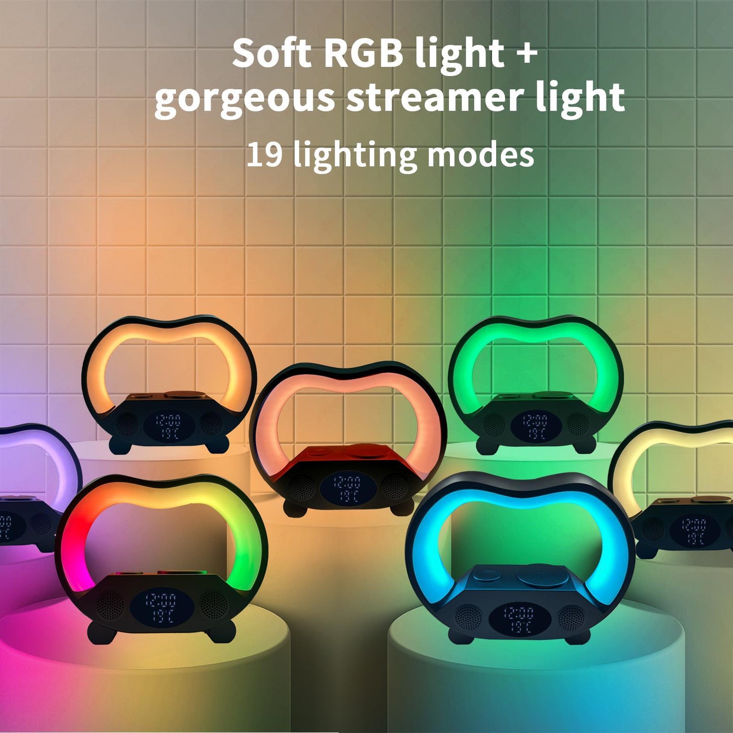 6 In 1 Wireless Charging Night Light Wireless Speaker 15W Wireless Charging Atmosphere Gift home-ornaments