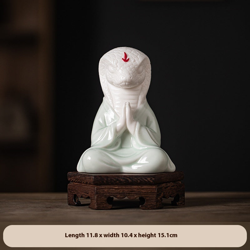 Zen Ceramic Snake Ornaments Home Crafts
