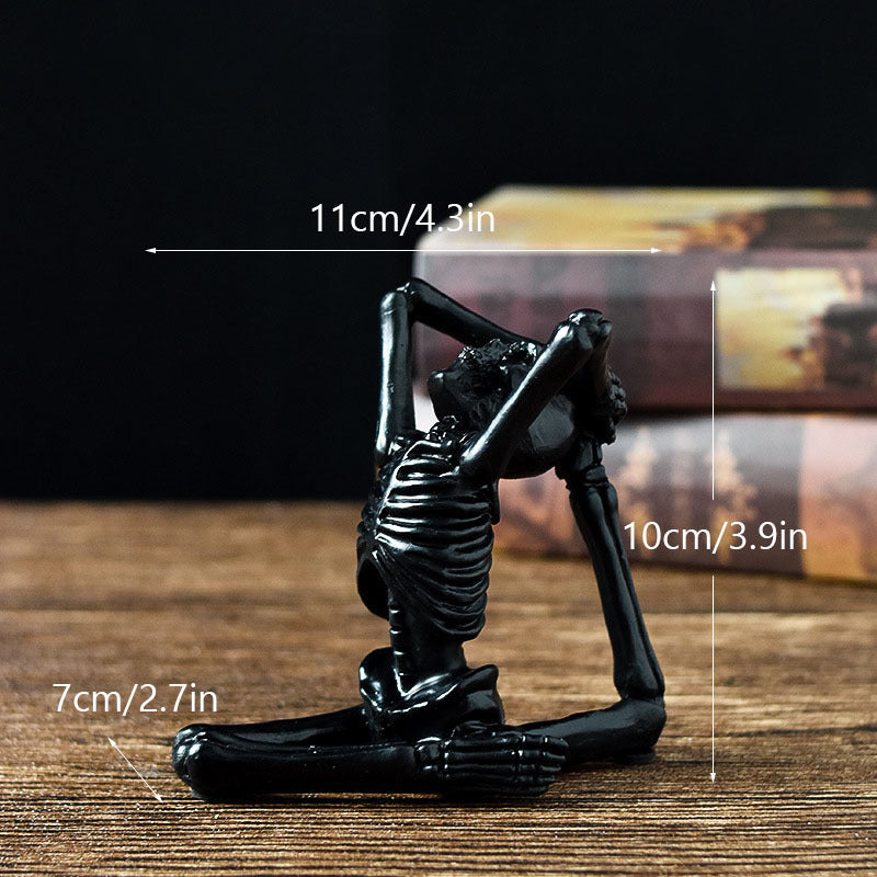 Halloween Horror Desktop Decoration Resin Ornaments Feature Modeling Yoga Skull Skeleton Home Ornaments