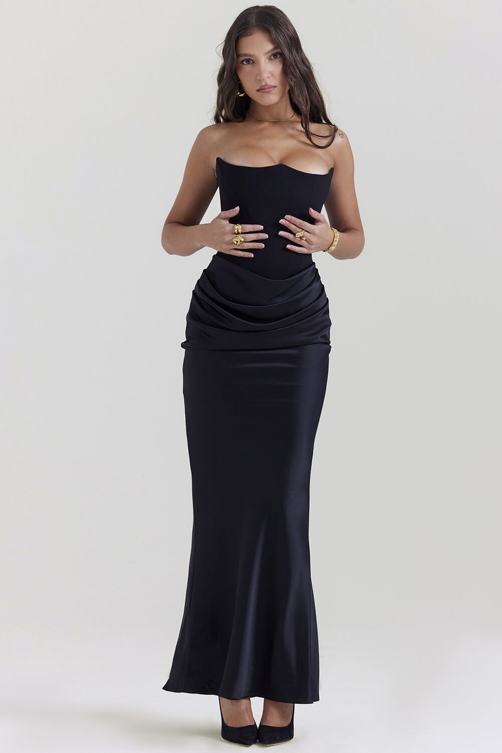 Off-shoulder Slimming Fishbone Skinny Silk Casual Women's Garments Apparel / Clothing