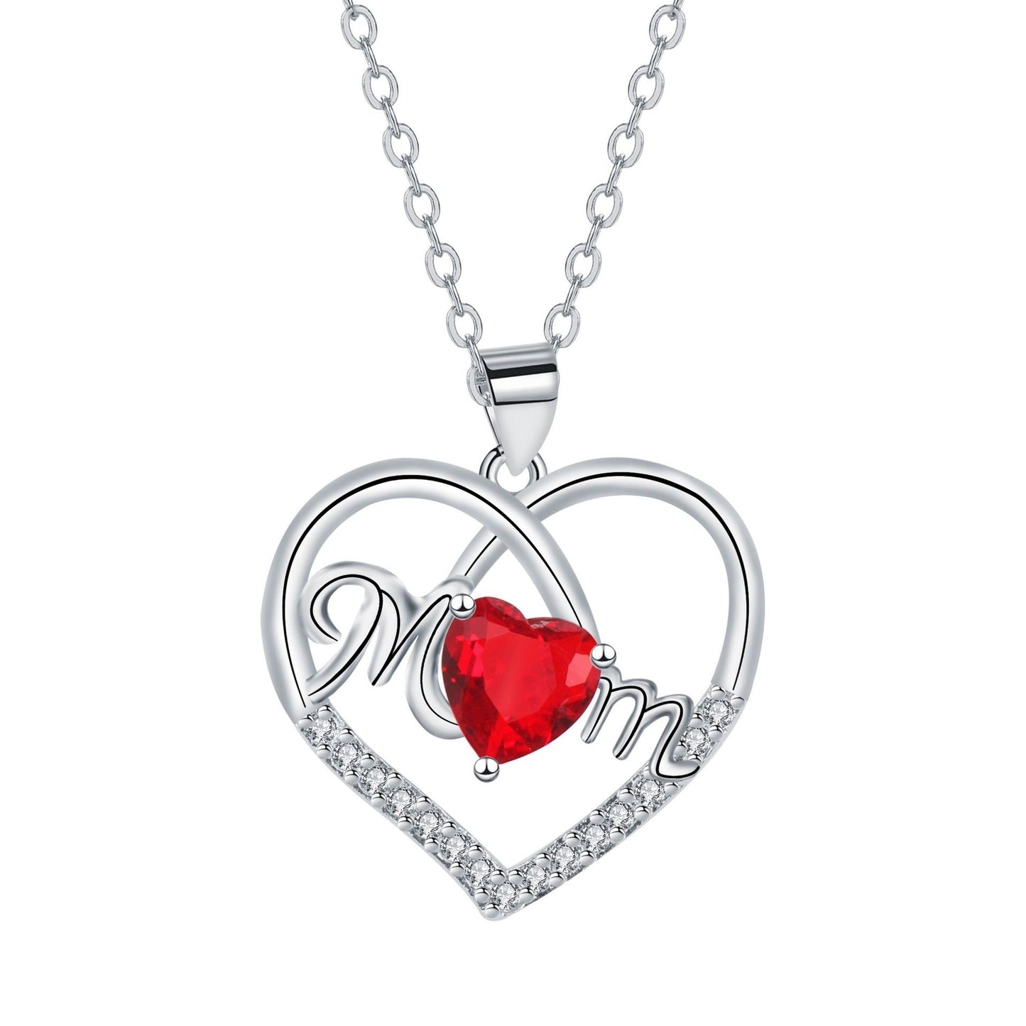 Heart-shaped Mom Necklace Fashion Simple Mother's Day Gift Jewelry/Accessories