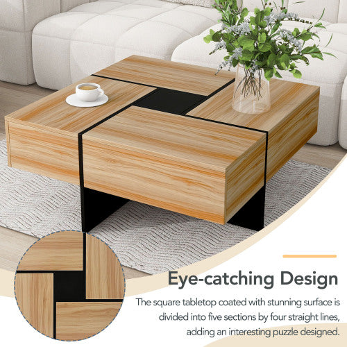 Unique Design Coffee Table With 4 Hidden Storage Compartments Furniture