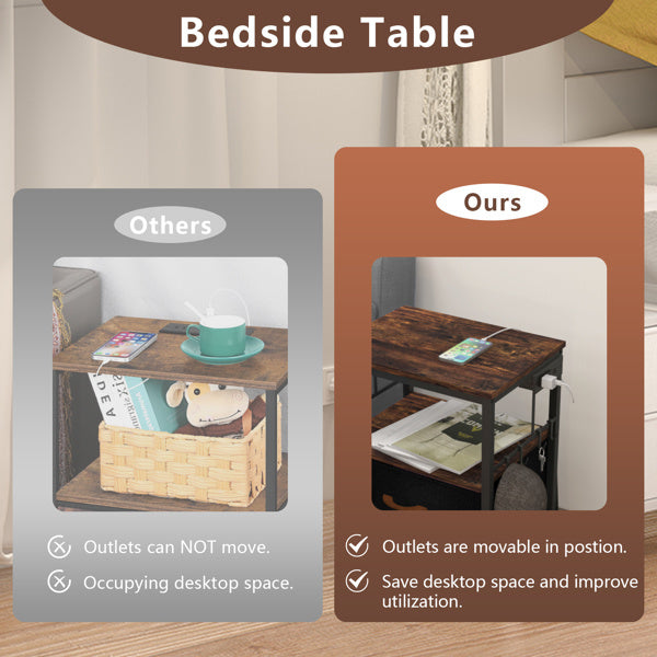 Bedside Table With Charging