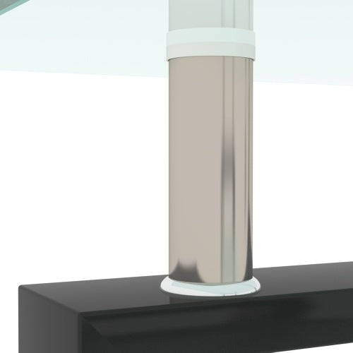 Table basse rectangulaire en verre noir, table basse transparente, table d'appoint moderne pour salon, mobilier de salon
