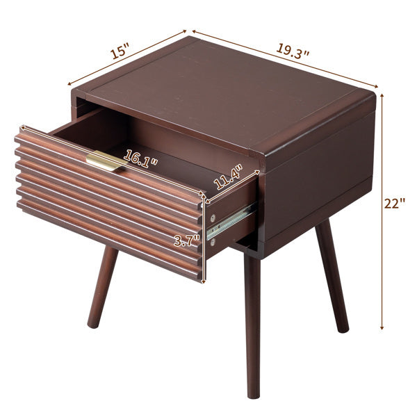 49x37.5x55cm 1 Drawer Bedside Table