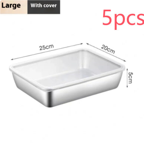 Thickened Stainless Steel Plate Household With Lid Appliances Home Essentials